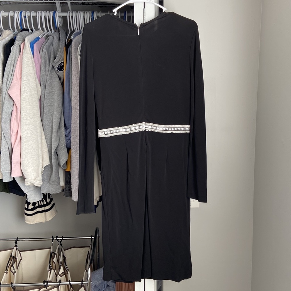 Tory Burch Black Ivory Long Sleeve Dress, flawed - Picture 8 of 11